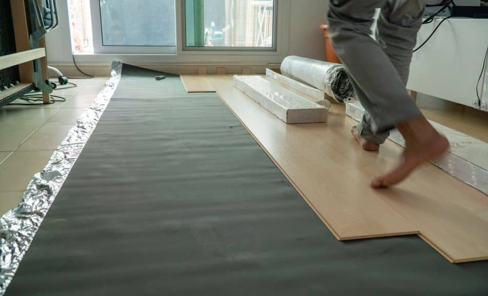 Flooring installed over tiles