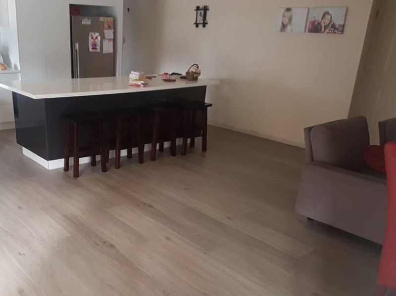 Kitchen with laminate flooring