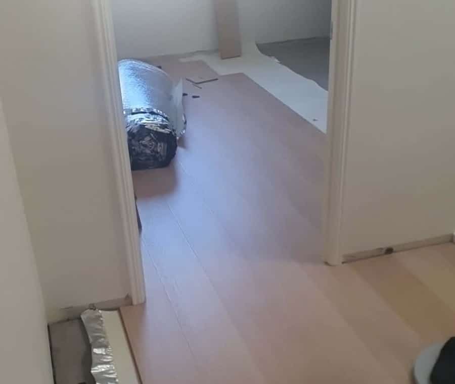 Laminate flooring installation in progress in an Australian home